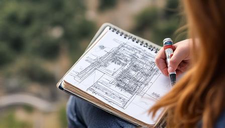 Travel sketching with portable sketchbook — on-location drawing practice